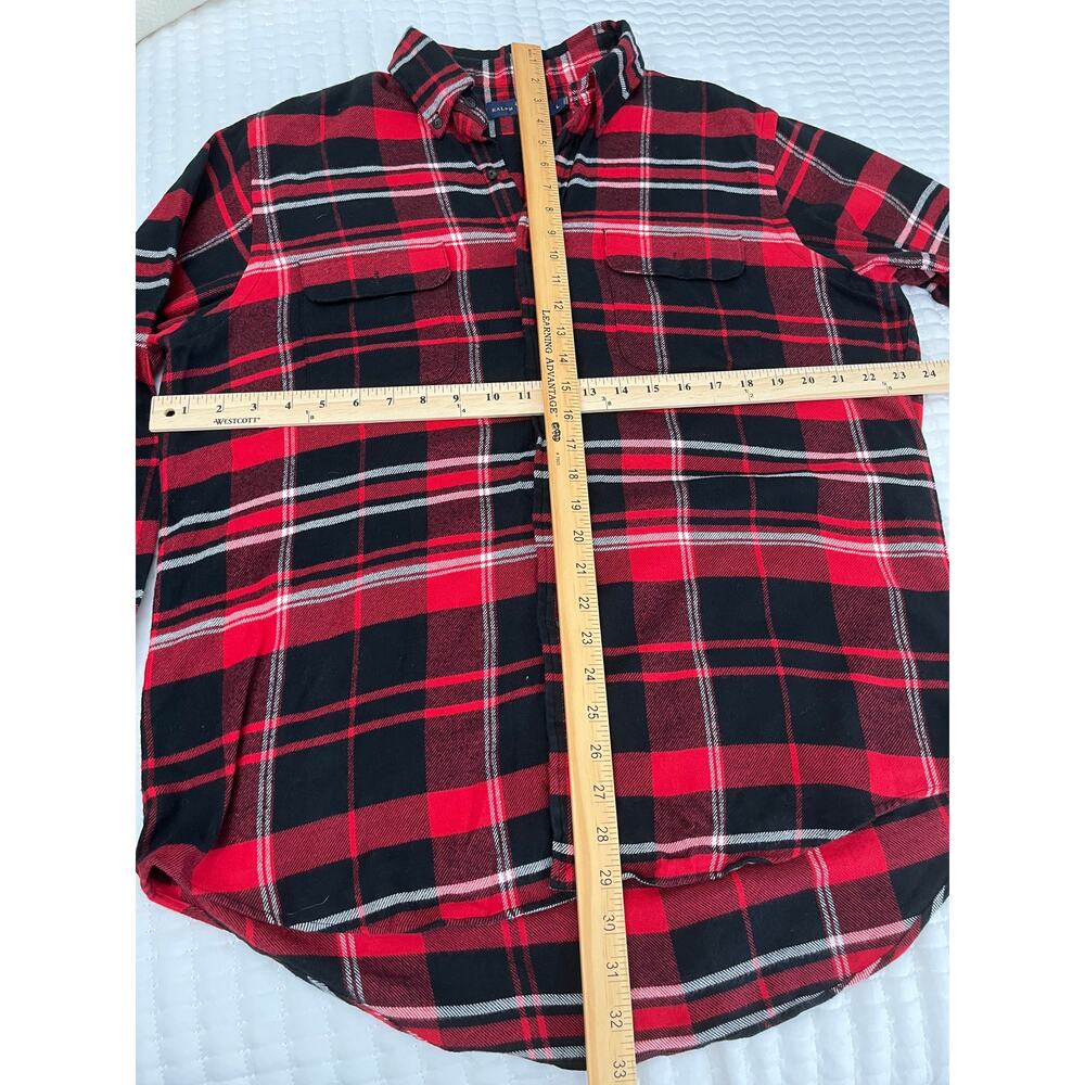 RALPH LAUREN Plaid Flannel Shirt Red Black Long Sleeve Collared Men Size L - Picture 7 of 7